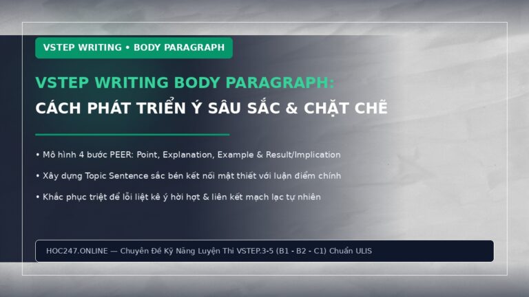 Cách phát triển Body Paragraph VSTEP Writing